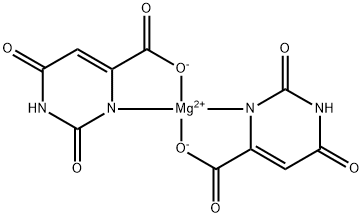ビス(2,6-ジオキソ-1,2,3,6-テトラヒドロ-4-ピリミジンカルボン酸)マグネシウム 化学構造式