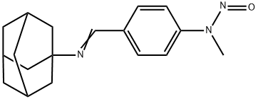 1-[p-(メチルニトロサミノ)ベンジリデンアミノ]アダマンタン 化学構造式