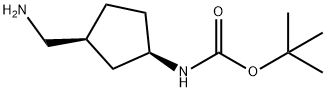 Carbamic acid, [(1R,3S)-3-(aminomethyl)cyclopentyl]-, 1,1-dimethylethyl ester Structure