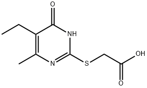 [(5-Ethyl-4-methyl-6-oxo-1,6-dihydropyrimidin-2-yl)thio]acetic acid Struktur