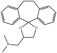 10,11-ジヒドロ-N,N-ジメチルスピロ[5H-ジベンゾ[a,d]シクロヘプテン-5,2'-[1,3]ジオキソラン]-4'-メタンアミン 化学構造式