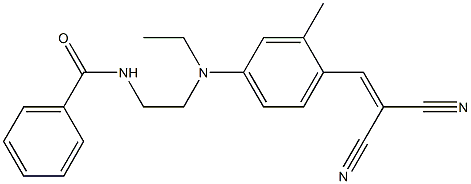 N-[2-[[4-(2,2-ジシアノエテニル)-3-メチルフェニル](エチル)アミノ]エチル]ベンズアミド 化学構造式