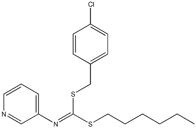 (4-Chlorophenyl)methyl hexyl-3-pyridinylcarbonimidodithioate Structure