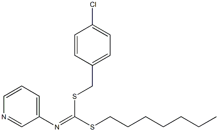 (4-Chlorophenyl)methyl heptyl-3-pyridinylcarbonimidodithioate Structure