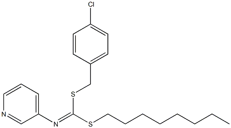 (4-Chlorophenyl)methyl octyl-3-pyridinylcarbonimidodithioate,34763-29-6,结构式