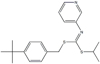 (4-(1,1-Dimethylethyl)phenyl)methyl 1-methylethyl-3-pyridinylcarbonimidodithioate 化学構造式