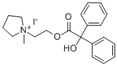 1-[2-[(ヒドロキシジフェニルアセチル)オキシ]エチル]-1-メチルピロリジニウム·ヨージド 化学構造式