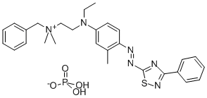 benzyl[2-[ethyl[4-[(3-phenyl-1,2,4-thiadiazol-5-yl)azo]-m-tolyl]amino]ethyl]dimethylammonium dihydrogen phosphate,34828-19-8,结构式