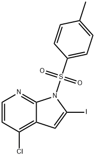 4-氯-2-碘-1-[(4-甲基苯基)磺酰基]-1H-吡咯并[2,3-B]吡啶 结构式
