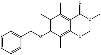 2-Methoxy-3,5,6-trimethyl-4-(phenylmethoxy)benzoic acid methyl ester Struktur