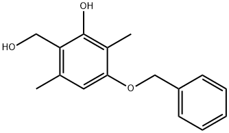 2-ヒドロキシ-3,6-ジメチル-4-(フェニルメトキシ)ベンゼンメタノール 化学構造式