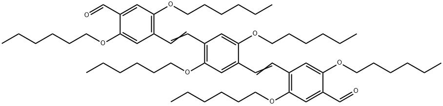 2,5-双(己氧基)-1,4-双[2,5-双(己氧基)-4-甲酰基-苯乙炔]苯 结构式