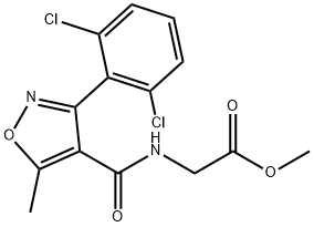 (3-(2,6-二氯苯基)-5-甲基异噁唑-4-羰基)甘氨酸甲酯 结构式