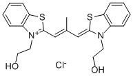 3-(2-OXY-ETHYL)-2-[3-(3-(2-OXY-ETHYL)-2-BENZOTHIAZOLINYLIDENE)-2-METHYL-1-PROPENYL)] BENZOTHIAZOLIUM CHLORIDE 化学構造式