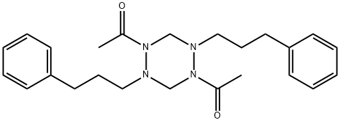 1,4-Diacetylhexahydro-2,5-bis(3-phenylpropyl)-1,2,4,5-tetrazine Structure