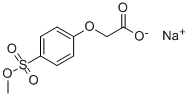 sodium hydrogen (4-methylsulphonatophenoxy)acetate 结构式