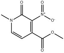 1,2-Dihydro-1-methyl-3-nitro-2-oxo-4-pyridinecarboxylic acid methyl ester 化学構造式