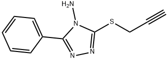 3-phenyl-5-(2-propynylsulfanyl)-4H-1,2,4-triazol-4-amine Struktur