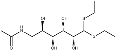 6-Acetylamino-6-deoxy-D-gluco-hexose diethyl dithioacetal 结构式