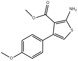 2-アミノ-4-(4-メトキシフェニル)チオフェン-3-カルボン酸メチル 化学構造式