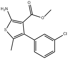 2-アミノ-4-(3-クロロフェニル)-5-メチルチオフェン-3-カルボン酸メチル 化学構造式