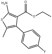 2-氨基-4-(4-氟-苯基)-5-甲基-噻吩-3-羧酸乙酯,350989-70-7,结构式