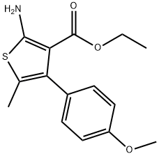3-THIOPHENECARBOXYLIC ACID, 2-AMINO-4-(4-METHOXYPHENYL)-5-METHYL-, ETHYL ESTER Structure
