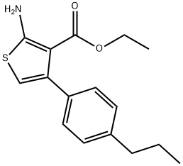 2-氨基-4-(4-丙基苯基)噻吩-3-甲酸乙酯,350990-43-1,结构式