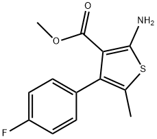 2-アミノ-4-(4-フルオロフェニル)-5-メチルチオフェン-3-カルボン酸メチル 化学構造式