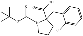 BOC-<ALPHA>-(2-CHLORBENZYL)-DL-PRO-OH 化学構造式