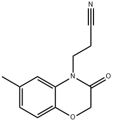 2,3-ジヒドロ-6-メチル-3-オキソ-4H-1,4-ベンゾオキサジン-4-プロピオノニトリル 化学構造式