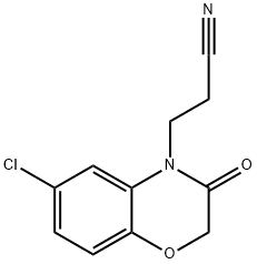 6-氯-2,3-二氢-3-羰基-4H-1,4-苯并噁嗪-4-丙正离子基腈, 351003-20-8, 结构式