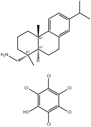 pentachlorophenol, compound with [1R-(1alpha,4abeta,10aalpha)]-1,2,3,4,4a,9,10,10a-octahydro-7-isopropyl-1,4a-dimethylphenanthrene-1-methylamine (1:1) 结构式