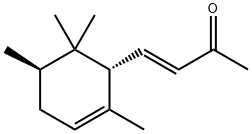(3E)-4-[(1R,5R)-2,5,6,6-テトラメチル-2-シクロヘキセン-1-イル]-3-ブテン-2-オン 化学構造式