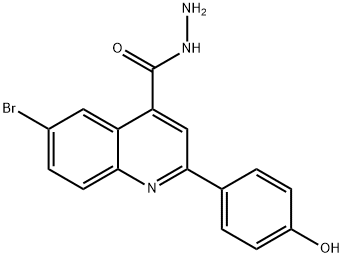 6-BROMO-2-(4-HYDROXYPHENYL)QUINOLINE-4-CARBOHYDRAZIDE 化学構造式