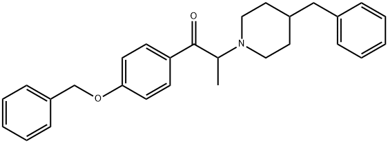 4'-ベンジルオキシ-α-(4-ベンジルピペリジノ)プロピオフェノン 化学構造式