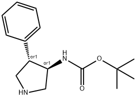 (4-PHENYLPYRROLIDIN-3-YL)CARBAMIC ACID TERT-BUTYL ESTER 化学構造式