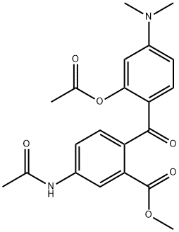 4'-ACETAMIDO-2-ACETOXY-4-DIMETHYLAMINO-2'-METHOXYCARBONYL-BENZOPHENONE 化学構造式