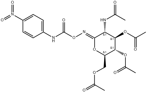 O-(2-乙酰胺基-2-脱氧-3,4,6-三-O-乙酰基-D-吡喃葡萄糖基)氨基N-(4-硝基苯基)氨基甲酸酯,351421-19-7,结构式