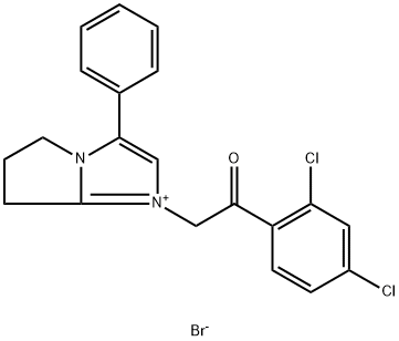 5H-Pyrrolo[1,2-a]imidazolium,  1-[2-(2,4-dichlorophenyl)-2-oxoethyl]-6,7-dihydro-3-phenyl-,  bromide  (9CI) 化学構造式