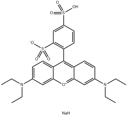 Hydrogen-3,6-bis(diethylamino)-9-(2,4-disulfonatophenyl)xanthylium, Natriumsalz