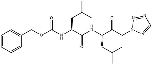 Carbamic acid, [(1S)-3-methyl-1-[[[(1S)-3-methyl-1-(2H-tetrazol-2-ylacetyl)butyl]amino]carbonyl]butyl]-, phenylmethyl ester (9CI) Struktur