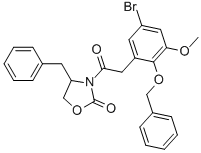 3-[[5-BROMO-3-METHOXY-2-(PHENYLMETHOXY)PHENYL]ACETYL]-4-(PHENYLMETHYL)-2-OXAZOLIDINONE,352019-95-5,结构式