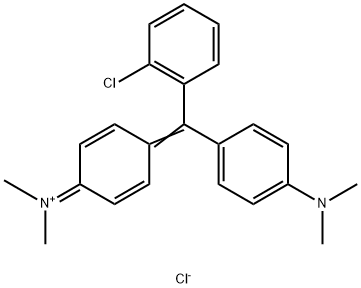 N-[4-[(2-氯苯基)[4-(二甲氨基)苯基]亚甲基]-2,5-环己二烯-1-亚基]-N-甲基甲铵氯化物,3521-06-0,结构式