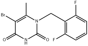 5-BROMO-1-(2,6-DIFLUORO-BENZYL)-6-METHYL-1H-PYRIMIDINE-2,4-DIONE,352303-66-3,结构式