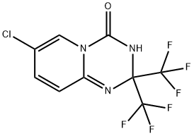 7-chloro-2,2-bis(trifluoromethyl)-2,3-dihydropyrido[
1,2-a][1,3,5]triazin-4(3H)-one Struktur