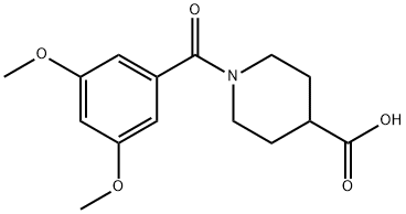 1-(3,5-ジメトキシベンゾイル)ピペリジン-4-カルボン酸 化学構造式