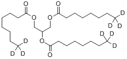 トリ(オクタン酸-8,8,8-D3)グリセリル 化学構造式