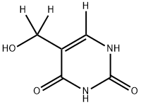 5‐(ヒドロキシメチル‐D2)ウラシル‐6‐D1 化学構造式
