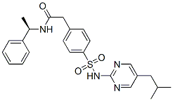 4-[[[5-(2-Methylpropyl)-2-pyrimidinyl]amino]sulfonyl]-N-[(R)-1-phenylethyl]benzeneacetamide Structure